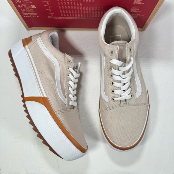 Vans Old Skool Stacked Platform Canvas French Oak Sneakers Women - Main Image